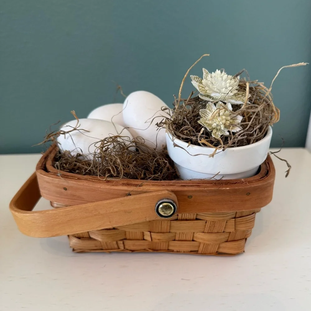 Spring Easter Decor Centerpiece Vignette Neutral Farmhouse Cozy Cottage